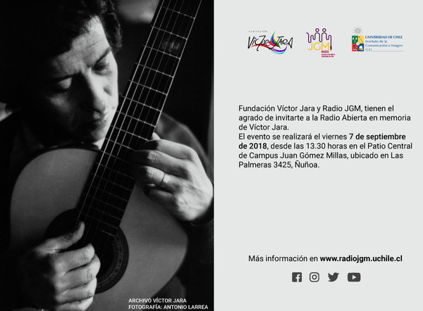 Radio JGM y Fundación que rescata su legado conmemoran el 11 de septiembre con homenaje a Victor Jara